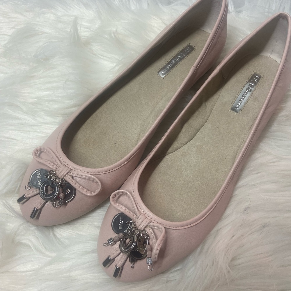 BCBGeneration Pink Flats with Metallic Charms